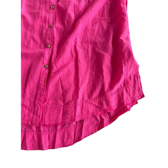Pilcro Anthropologie Oversized Pink Tunic Blouse Size XS Raw Hem Beachy Boho Top - Picture 8 of 11